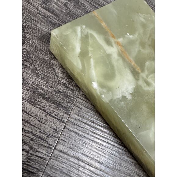 Set Of 2 Vintage Green Alabaster Fountain Pen Holders MCM Atomic Mad Men - Picture 7 of 16